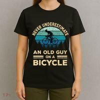 Never Underestimate An Old Guy On A Bicycle Funny Cycling T-Shirt thumb 4