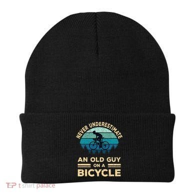 Never Underestimate An Old Guy On A Bicycle Funny Cycling Beanie