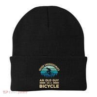Never Underestimate An Old Guy On A Bicycle Funny Cycling Beanie thumb 0
