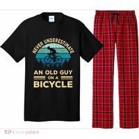 Never Underestimate An Old Guy On A Bicycle Funny Cycling Pajama Set thumb 0