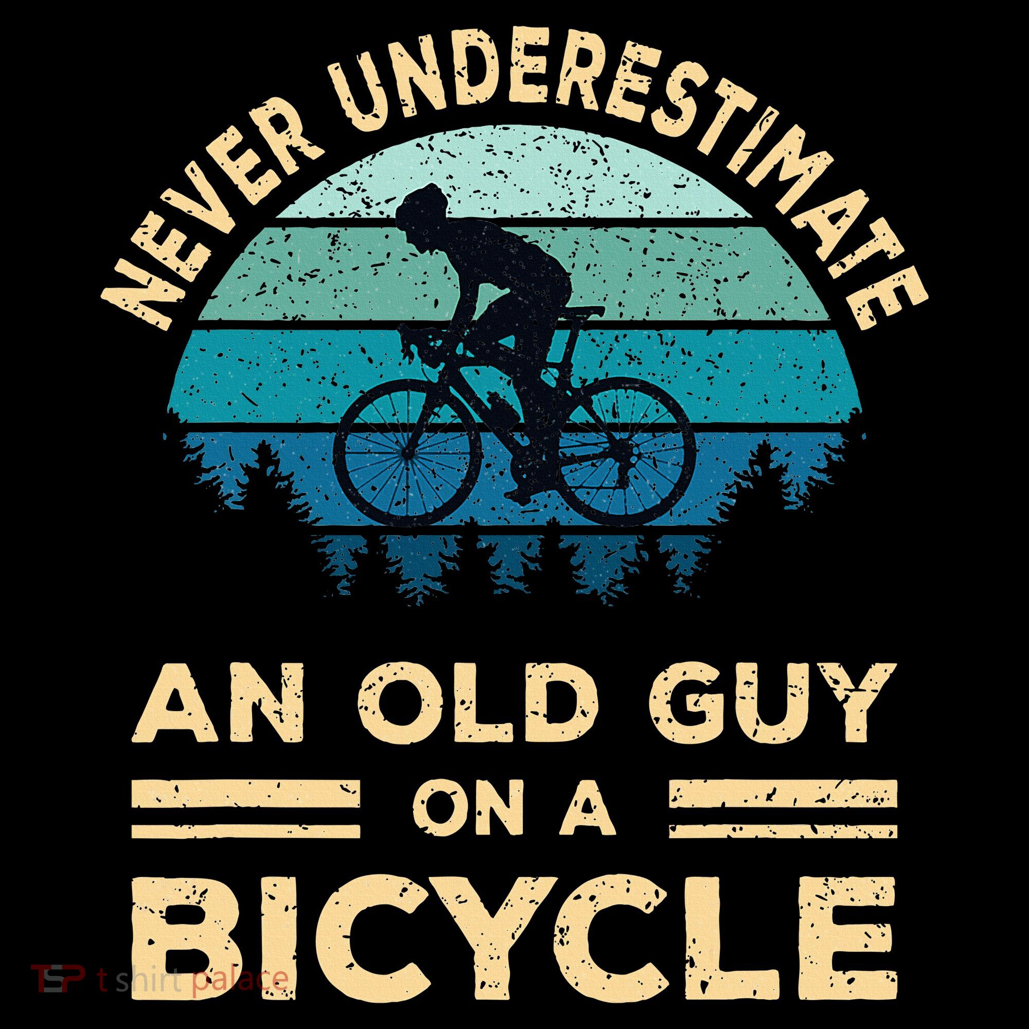 Never Underestimate An Old Guy On A Bicycle Funny Cycling Women's Hoodie