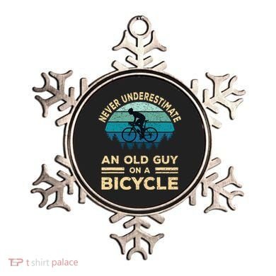 Never Underestimate An Old Guy On A Bicycle Funny Cycling Ornament