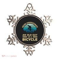 Never Underestimate An Old Guy On A Bicycle Funny Cycling Ornament thumb 0