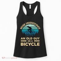 Never Underestimate An Old Guy On A Bicycle Funny Cycling Women's Tank Top thumb 0