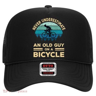 Never Underestimate An Old Guy On A Bicycle Funny Cycling Hat