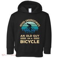 Never Underestimate An Old Guy On A Bicycle Funny Cycling Toddler Hoodie thumb 0