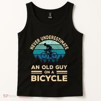 Never Underestimate An Old Guy On A Bicycle Funny Cycling Tank Top thumb 2