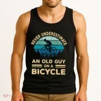 Never Underestimate An Old Guy On A Bicycle Funny Cycling Tank Top thumb 3