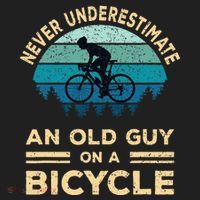 Never Underestimate An Old Guy On A Bicycle Funny Cycling Golf Towel thumb 3