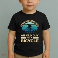 Never Underestimate An Old Guy On A Bicycle Funny Cycling Toddler T-Shirt thumb 2