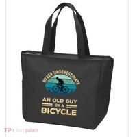 Never Underestimate An Old Guy On A Bicycle Funny Cycling Tote Bag thumb 3