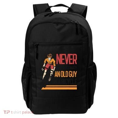 Never Underestimate An Old Guy On A Bicycle Funny Cycling Backpack