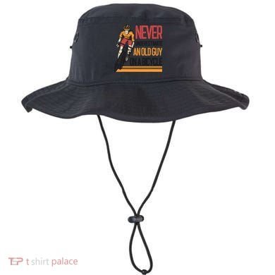 Never Underestimate An Old Guy On A Bicycle Funny Cycling Bucket Hat