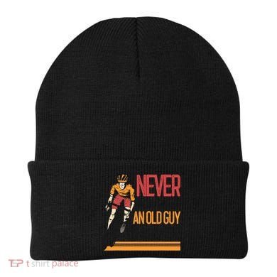 Never Underestimate An Old Guy On A Bicycle Funny Cycling Beanie