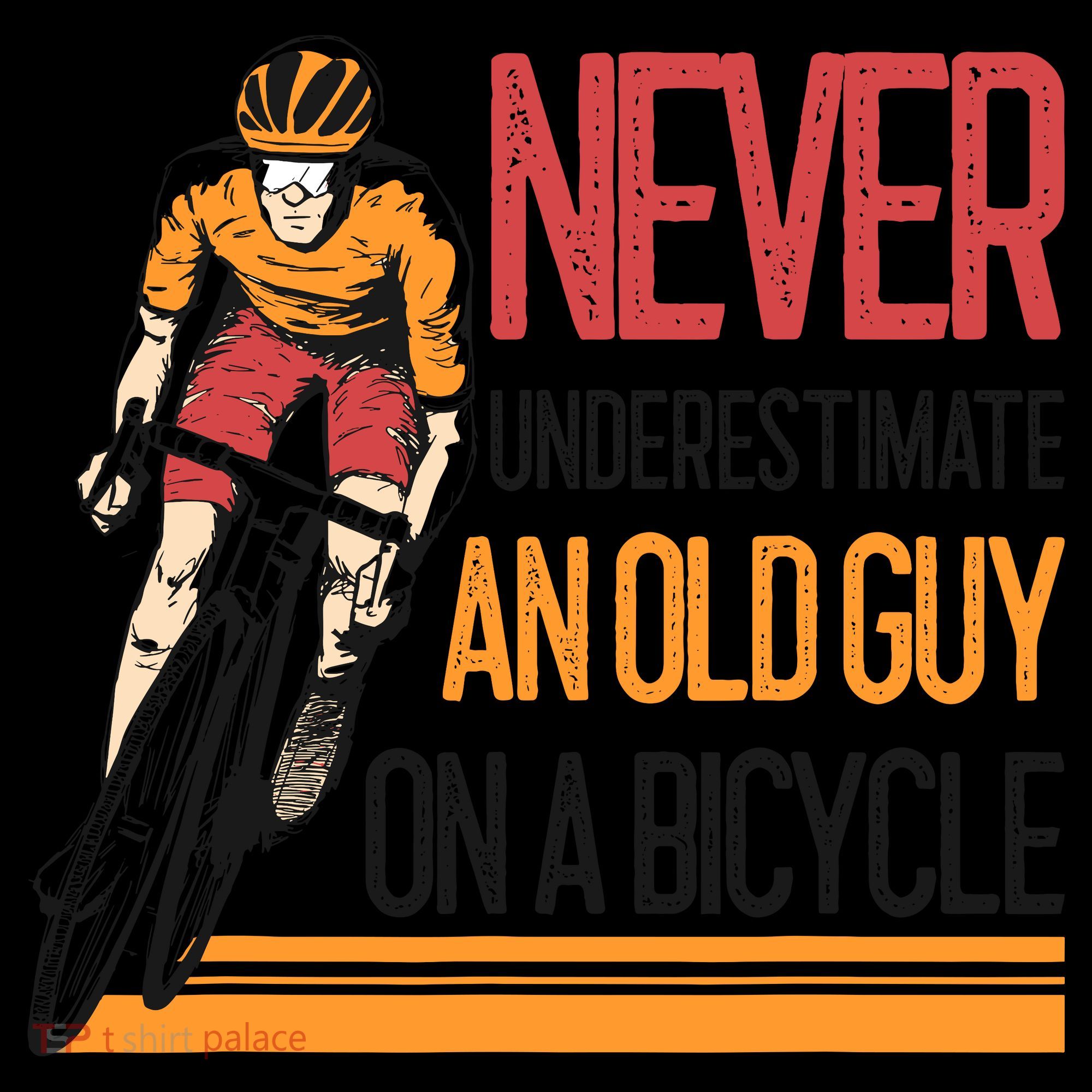 Never Underestimate An Old Guy On A Bicycle Funny Cycling Women's Hoodie