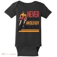 Never Underestimate An Old Guy On A Bicycle Funny Cycling Baby Bodysuit thumb 0