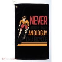 Never Underestimate An Old Guy On A Bicycle Funny Cycling Golf Towel thumb 0
