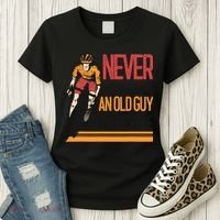 Never Underestimate An Old Guy On A Bicycle Funny Cycling Women's T-Shirt thumb 3