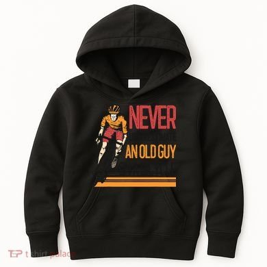Never Underestimate An Old Guy On A Bicycle Funny Cycling Kids Hoodie