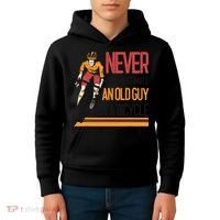 Never Underestimate An Old Guy On A Bicycle Funny Cycling Kids Hoodie thumb 4