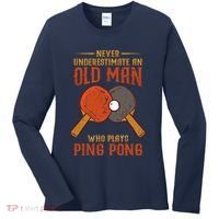 Never Underestimate An Old Man Who Plays Ping Pong Sport Women's Long Sleeve Shirt thumb 0