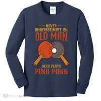 Never Underestimate An Old Man Who Plays Ping Pong Sport Kids Long Sleeve Shirt thumb 0