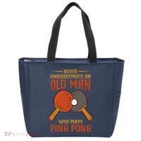 Never Underestimate An Old Man Who Plays Ping Pong Sport Tote Bag thumb 0