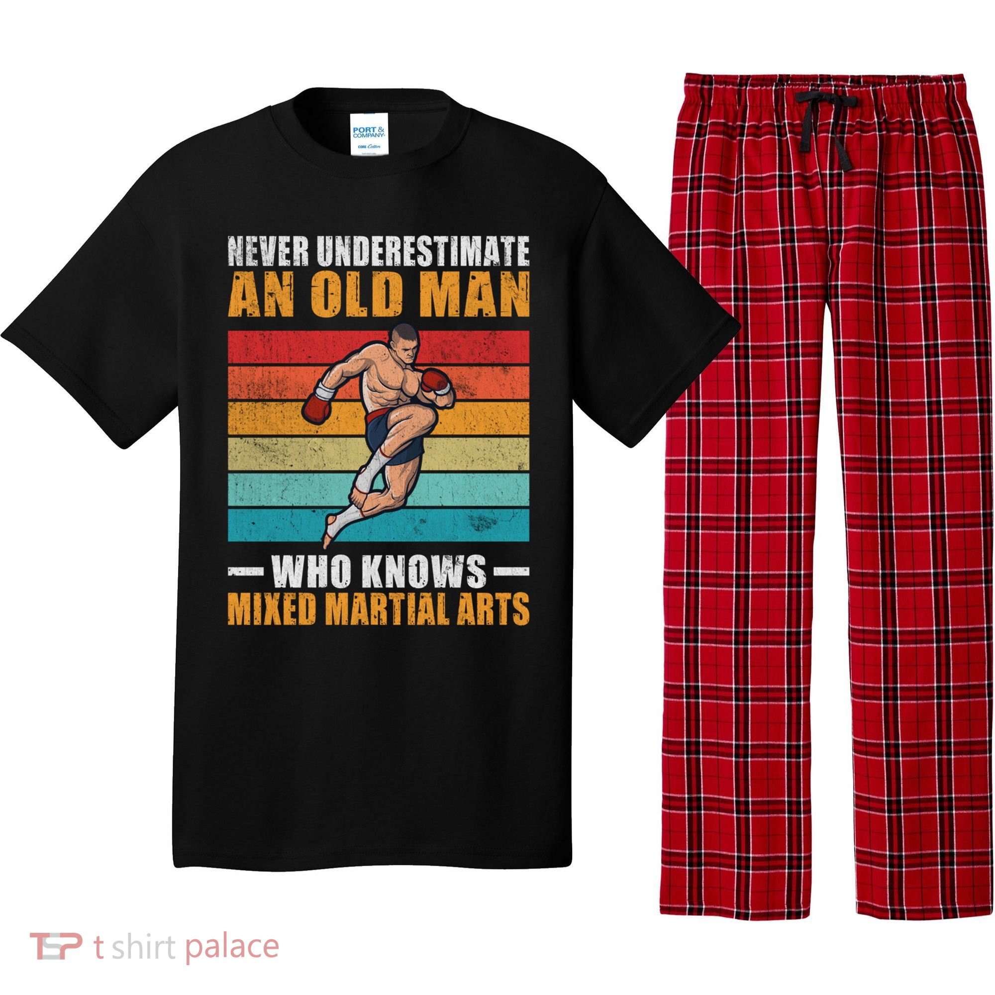 Never Underestimate An Old Who Knows Mixed Martial Arts Great Gift Pajama Set
