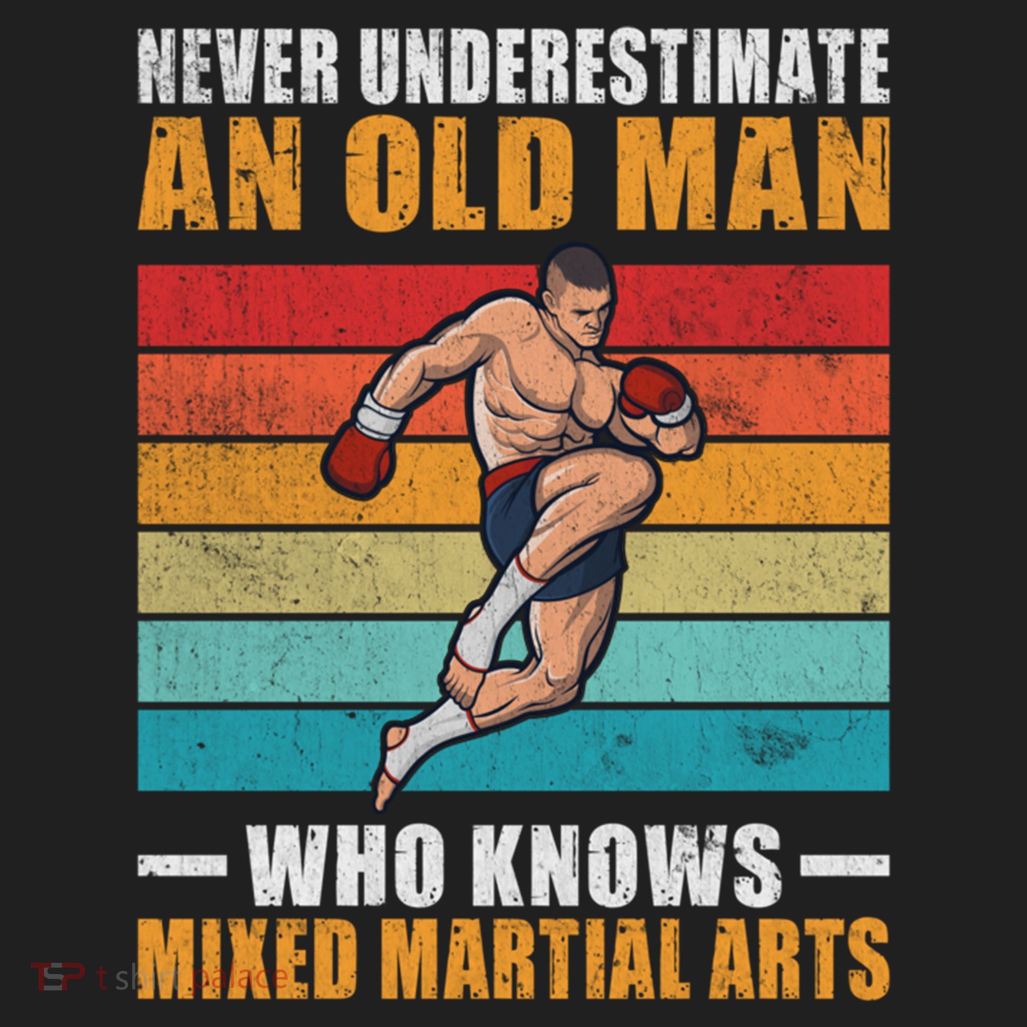 Never Underestimate An Old Who Knows Mixed Martial Arts Great Gift Golf Towel
