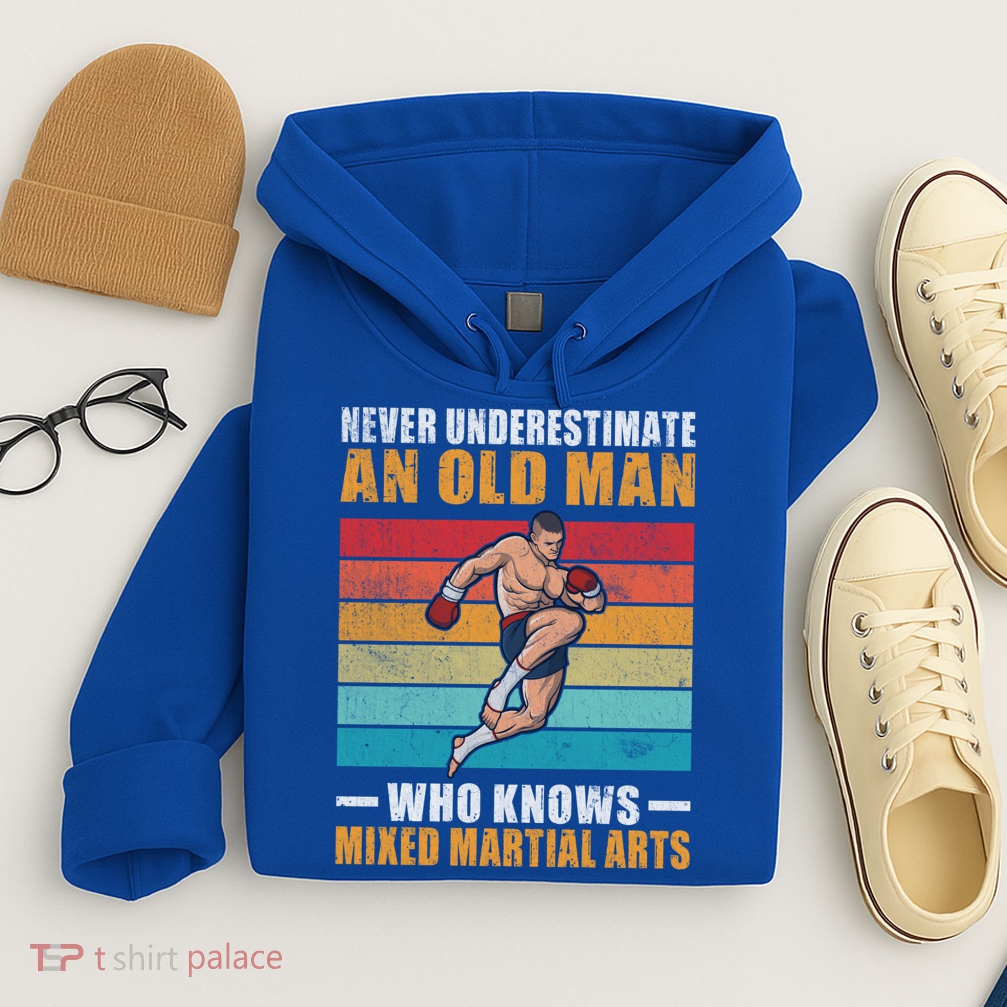 Never Underestimate An Old Who Knows Mixed Martial Arts Great Gift Hoodie