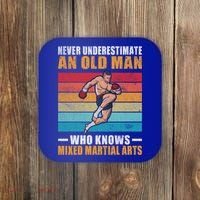 Never Underestimate An Old Who Knows Mixed Martial Arts Great Gift Coaster thumb 0