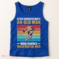Never Underestimate An Old Who Knows Mixed Martial Arts Great Gift Tank Top thumb 2