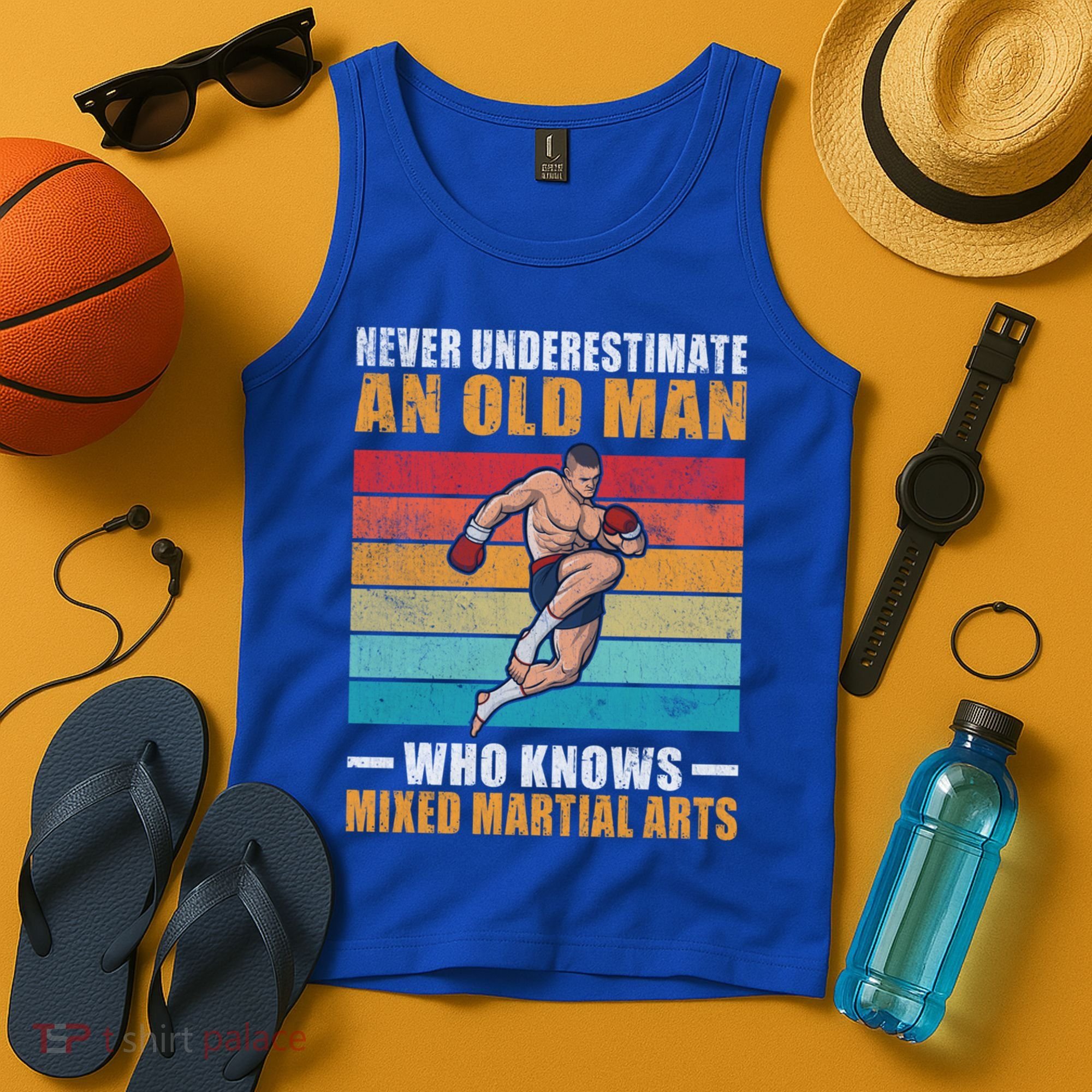 Never Underestimate An Old Who Knows Mixed Martial Arts Great Gift Tank Top