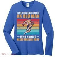 Never Underestimate An Old Who Knows Mixed Martial Arts Great Gift Women's Long Sleeve Shirt thumb 0
