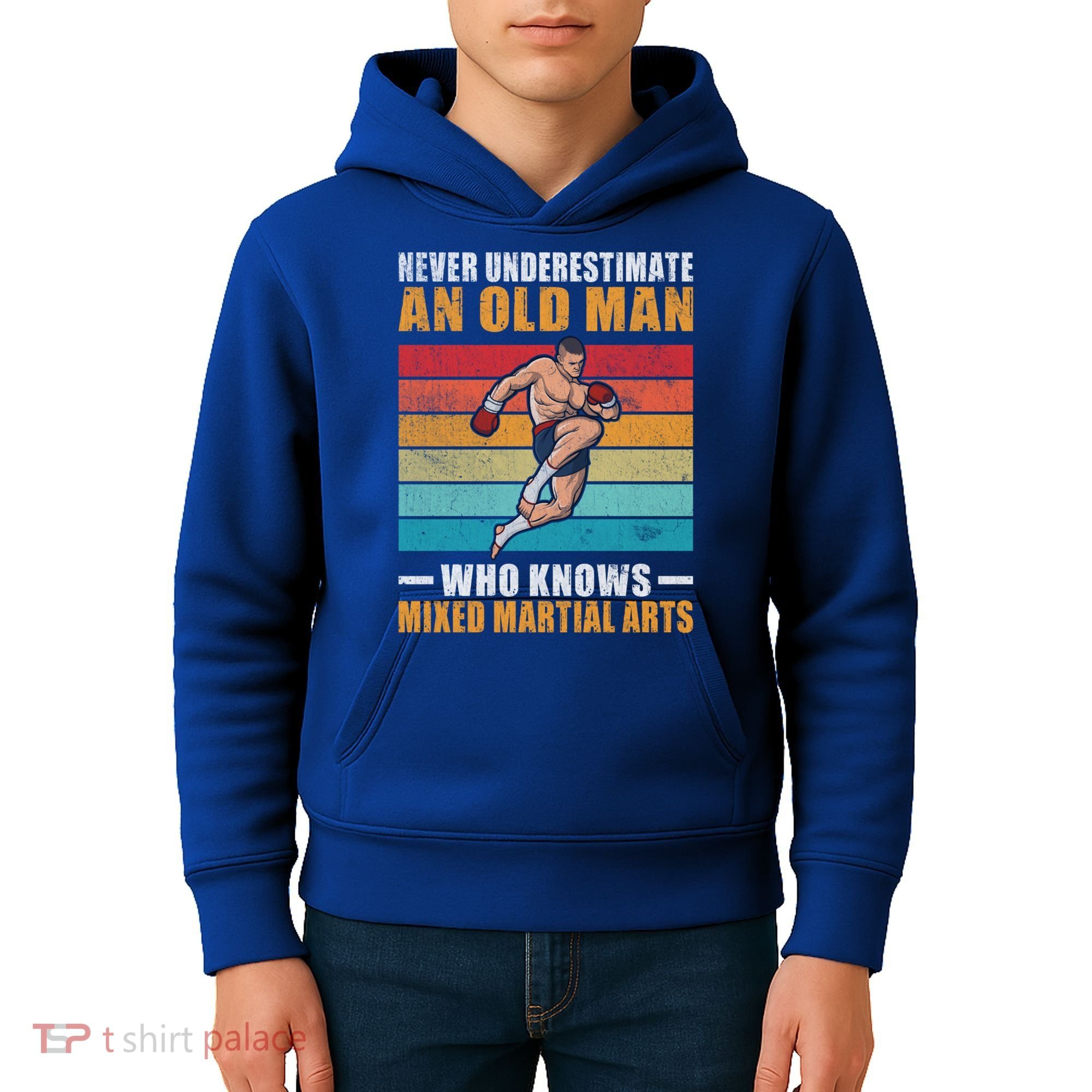 Never Underestimate An Old Who Knows Mixed Martial Arts Great Gift Kids Hoodie