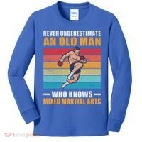 Never Underestimate An Old Who Knows Mixed Martial Arts Great Gift Kids Long Sleeve Shirt thumb 0