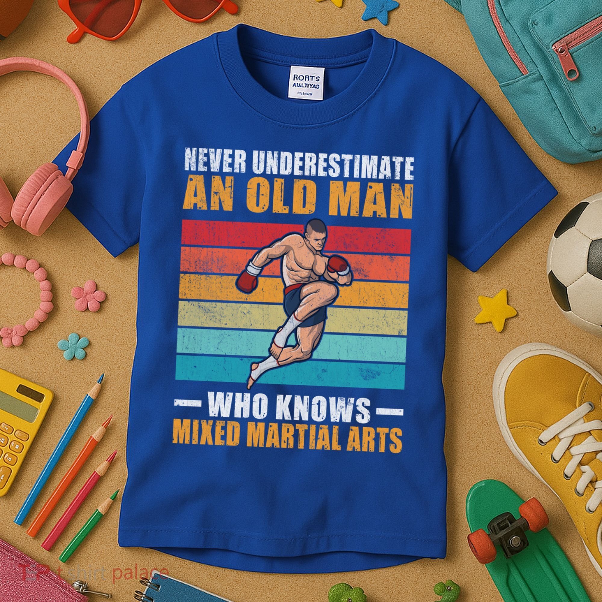 Never Underestimate An Old Who Knows Mixed Martial Arts Great Gift Kids T-Shirt