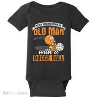 Never Underestimate An Old Man With A Bocce Ball Baby Bodysuit thumb 0