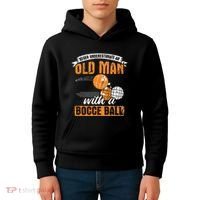 Never Underestimate An Old Man With A Bocce Ball Kids Hoodie thumb 4