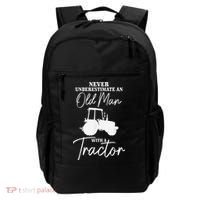 Never Underestimate An Old Man With A Tractor Funny Farmer Backpack thumb 0