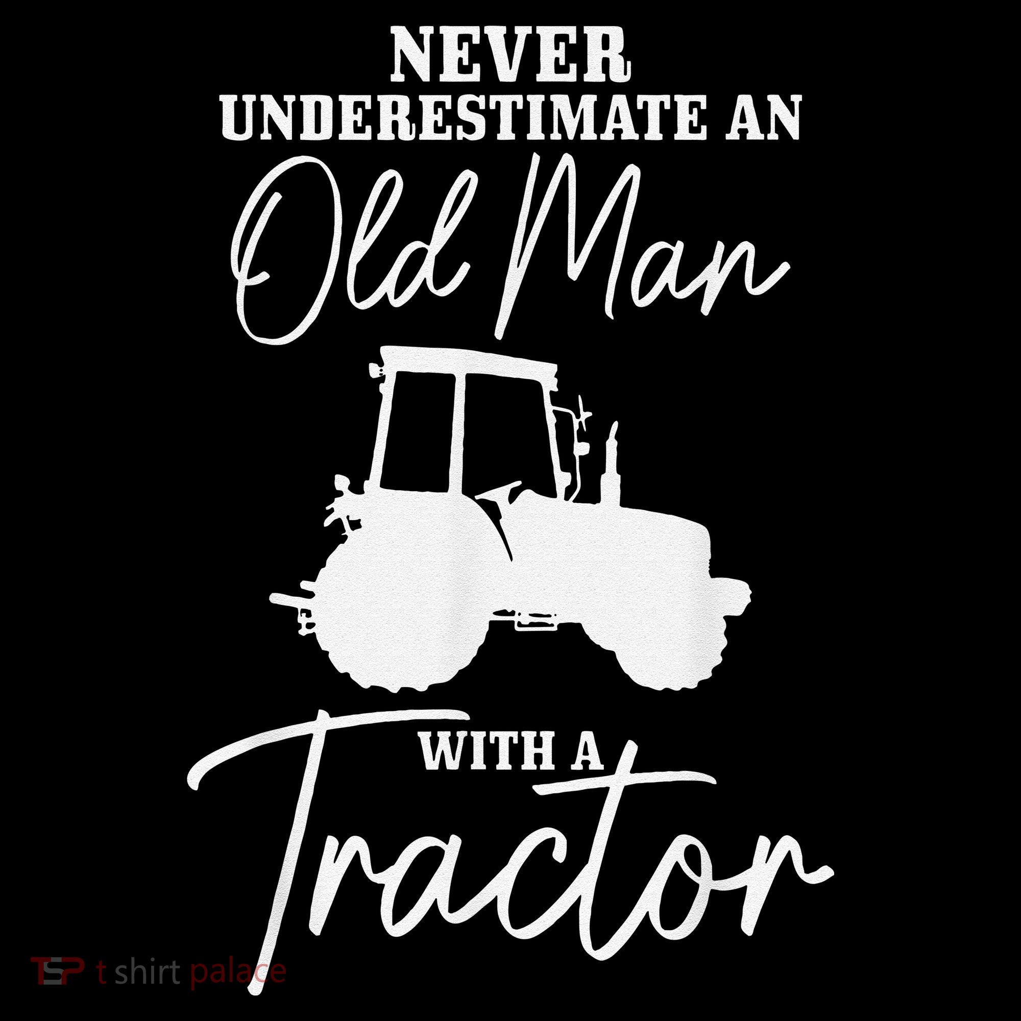 Never Underestimate An Old Man With A Tractor Funny Farmer Women's Hoodie