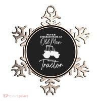 Never Underestimate An Old Man With A Tractor Funny Farmer Ornament thumb 0