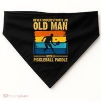 Never Underestimate An Old Man With A Pickleball Paddle USA-Made Doggie Bandana thumb 0