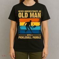 Never Underestimate An Old Man With A Pickleball Paddle T-Shirt thumb 4