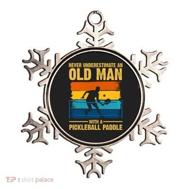 Never Underestimate An Old Man With A Pickleball Paddle Ornament