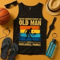 Never Underestimate An Old Man With A Pickleball Paddle Tank Top thumb 4