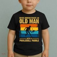 Never Underestimate An Old Man With A Pickleball Paddle Toddler T-Shirt thumb 2