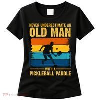 Never Underestimate An Old Man With A Pickleball Paddle Women's T-Shirt thumb 0