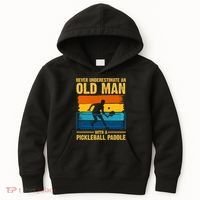 Never Underestimate An Old Man With A Pickleball Paddle Kids Hoodie thumb 0