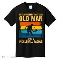 Never Underestimate An Old Man With A Pickleball Paddle Kids T-Shirt thumb 0